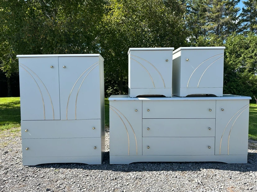 Vintage Meubles Norbec White Bedroom Dresser Set (CAN DELIVER)