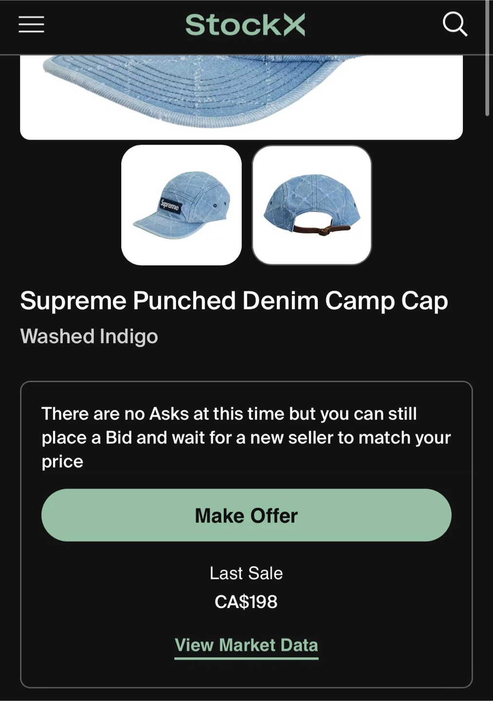 Supreme Punched Denim Camp Cap 'Blue' - photo 5