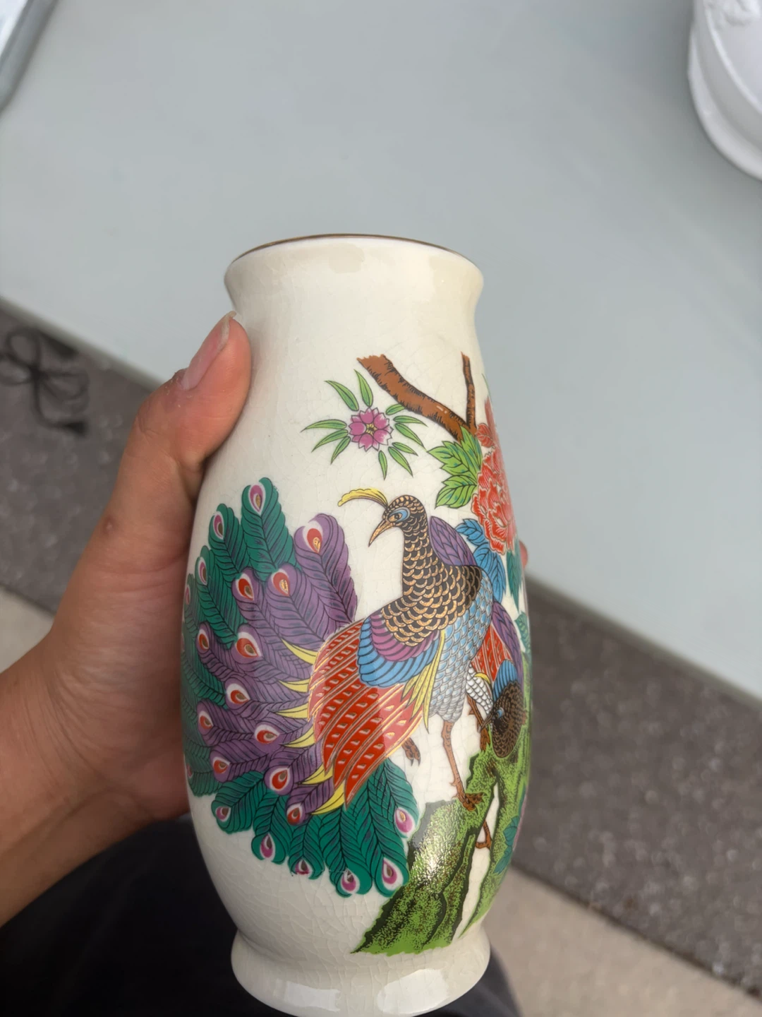 Decorative Vase with Peacock and Floral Design - photo 2