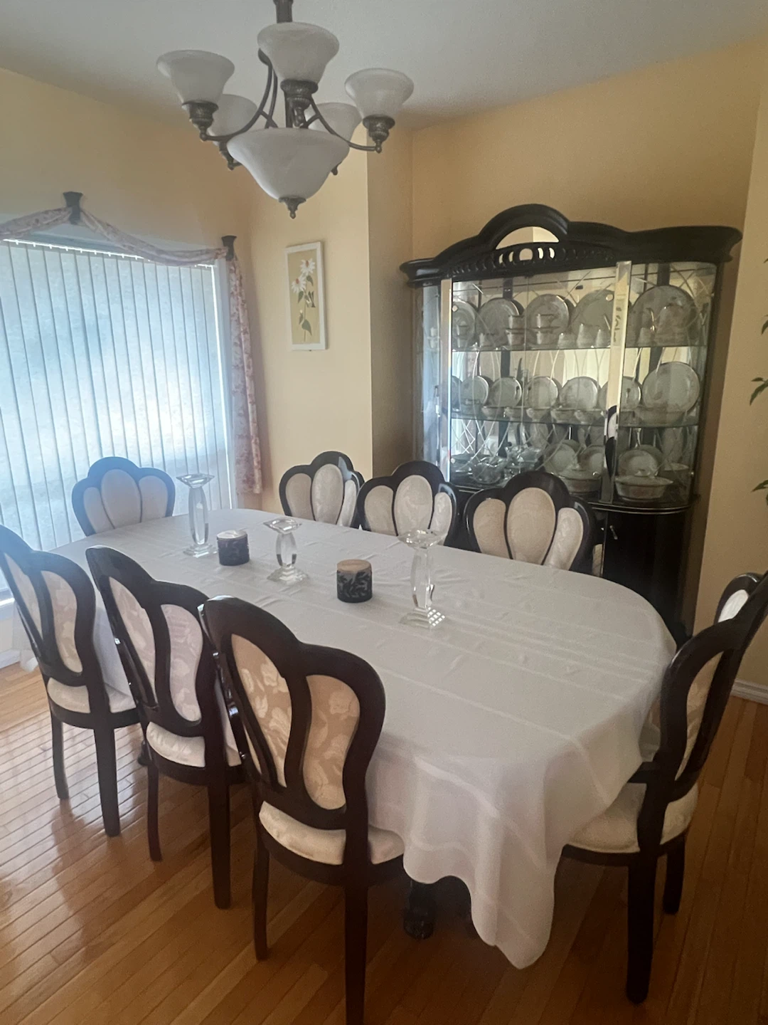 Dining Room Set with Cabinet and  8 Chairs