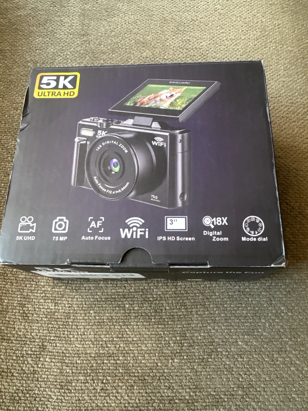 5K Ultra HD Digital Camera with 18x Zoom and Wi-Fi