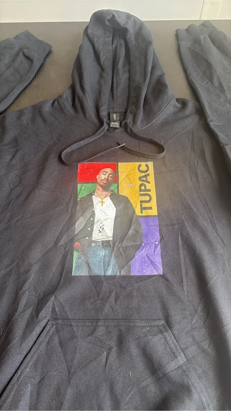 Black Tupac Graphic Hoodie - photo 3