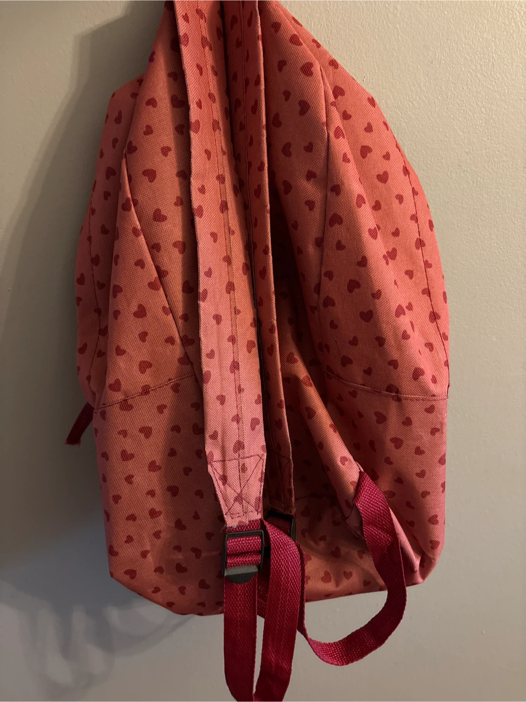 Pink Heart Print Backpack - photo 2