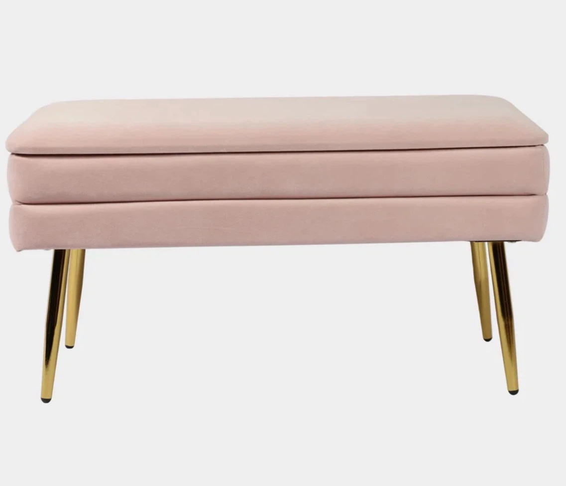 Velvet Storage Bench - photo 2