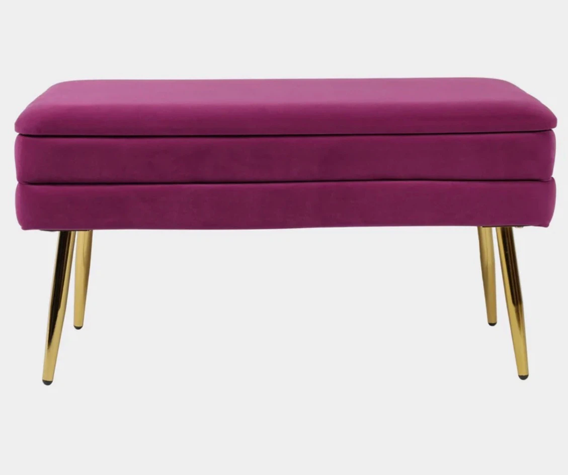 Velvet Storage Bench - photo 3