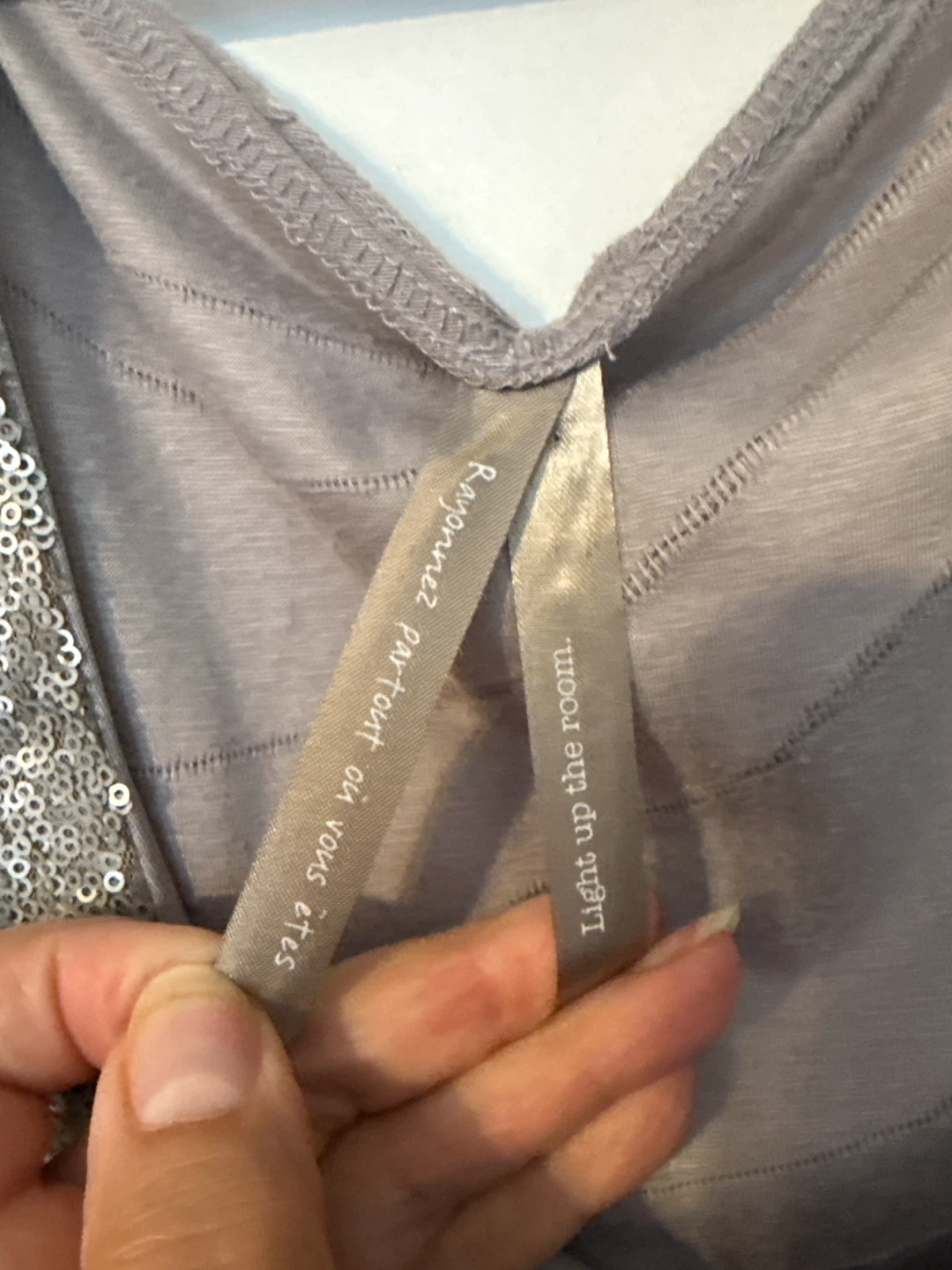 Pennington  Grey Sequin Top 2X - photo 3