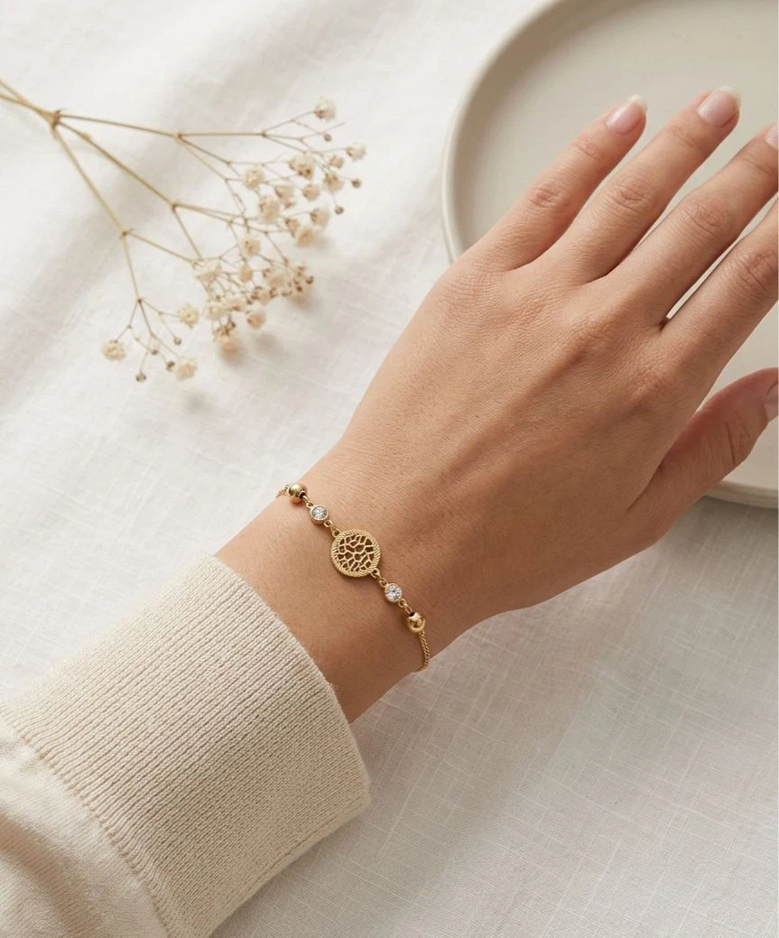 Gold-tone delicate charm bracelet
