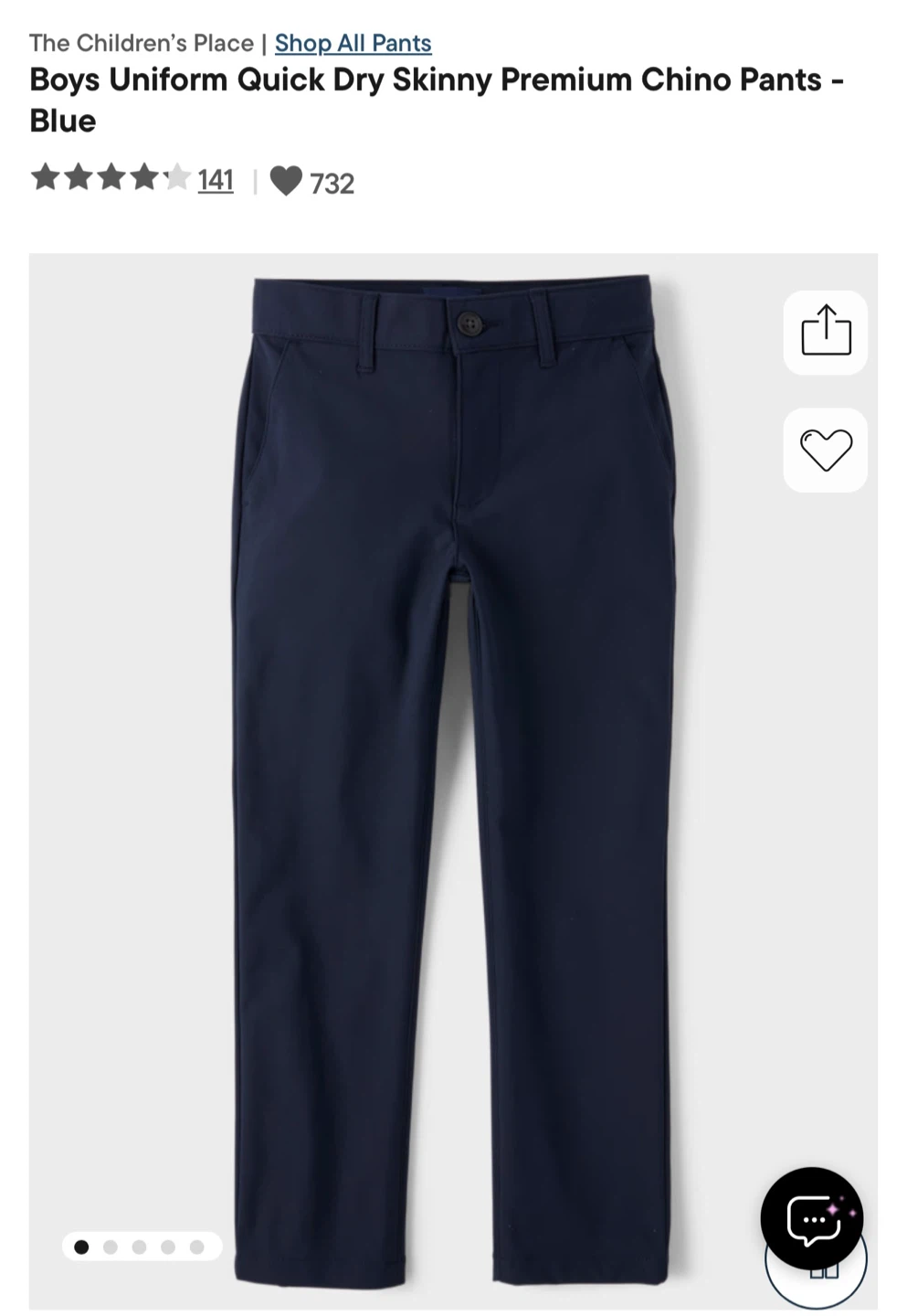 The Children's Place Boys Uniform size 12 Chino Pants - Blue