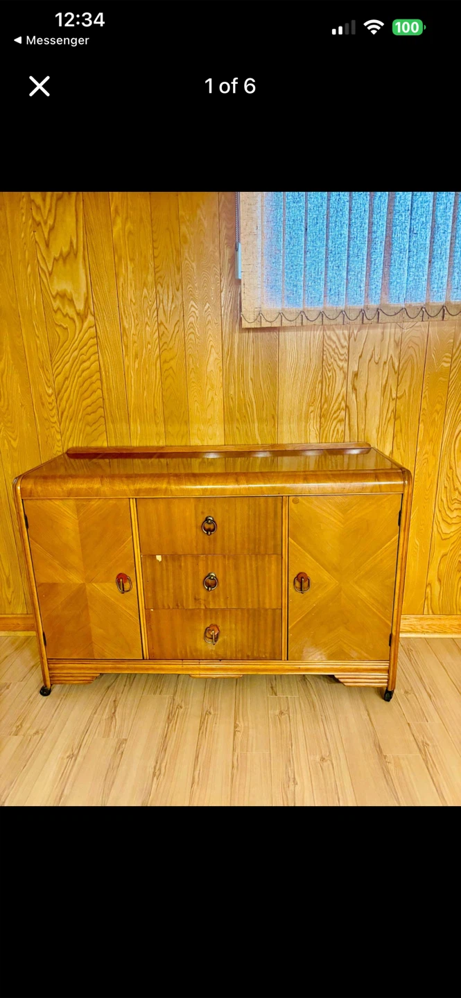 Art deco waterfall sideboard buffet