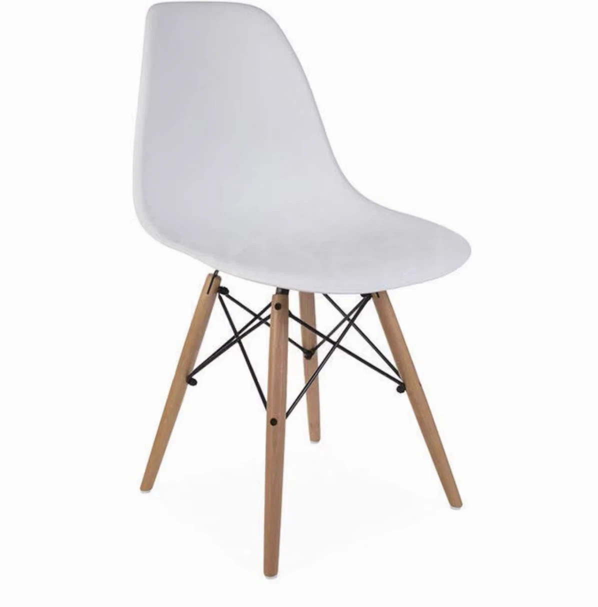 Mid-Century Modern White Dining Chair