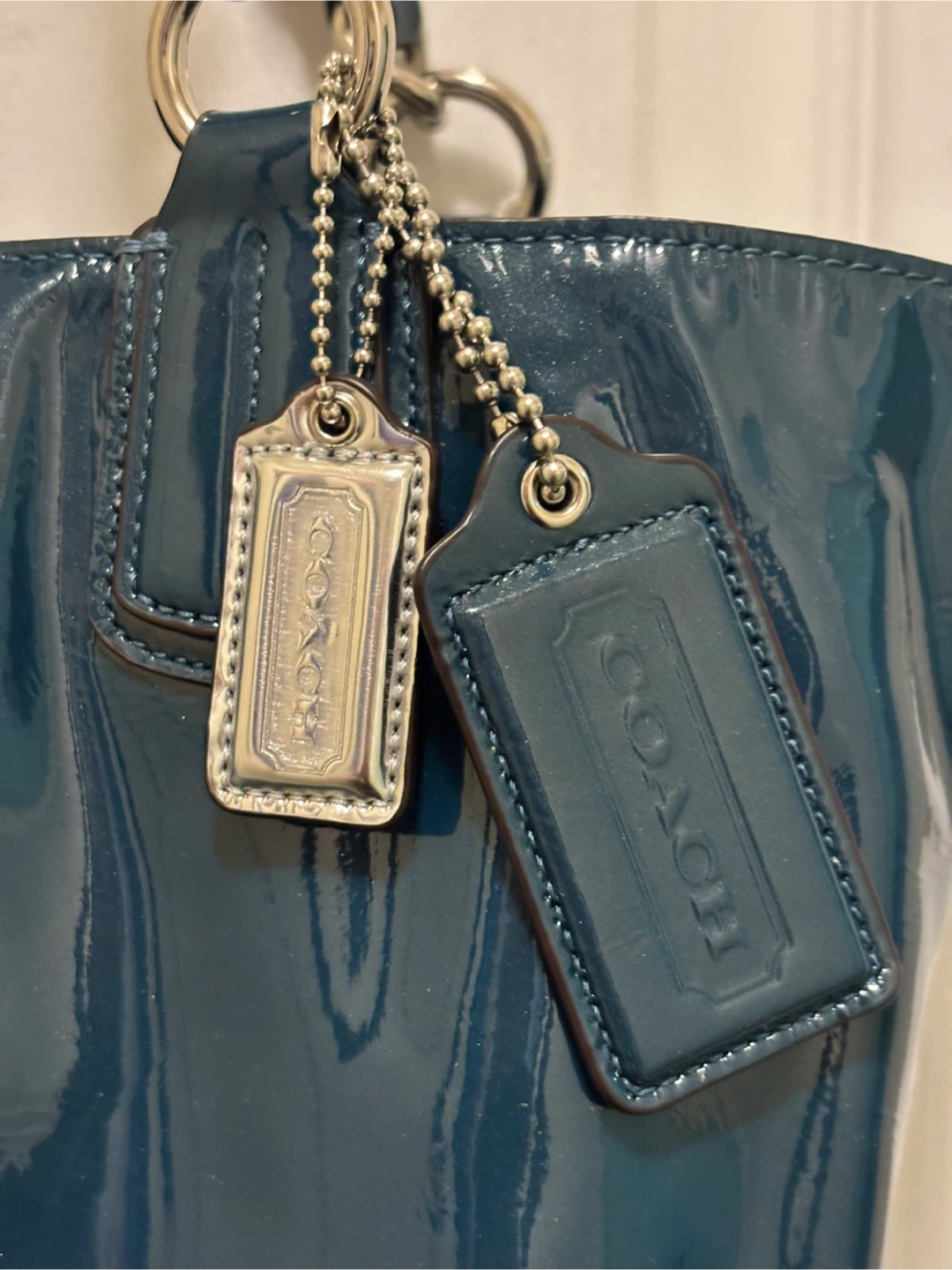 Coach Chelsea Hunter Green Patent Leather Tote Bag - photo 2