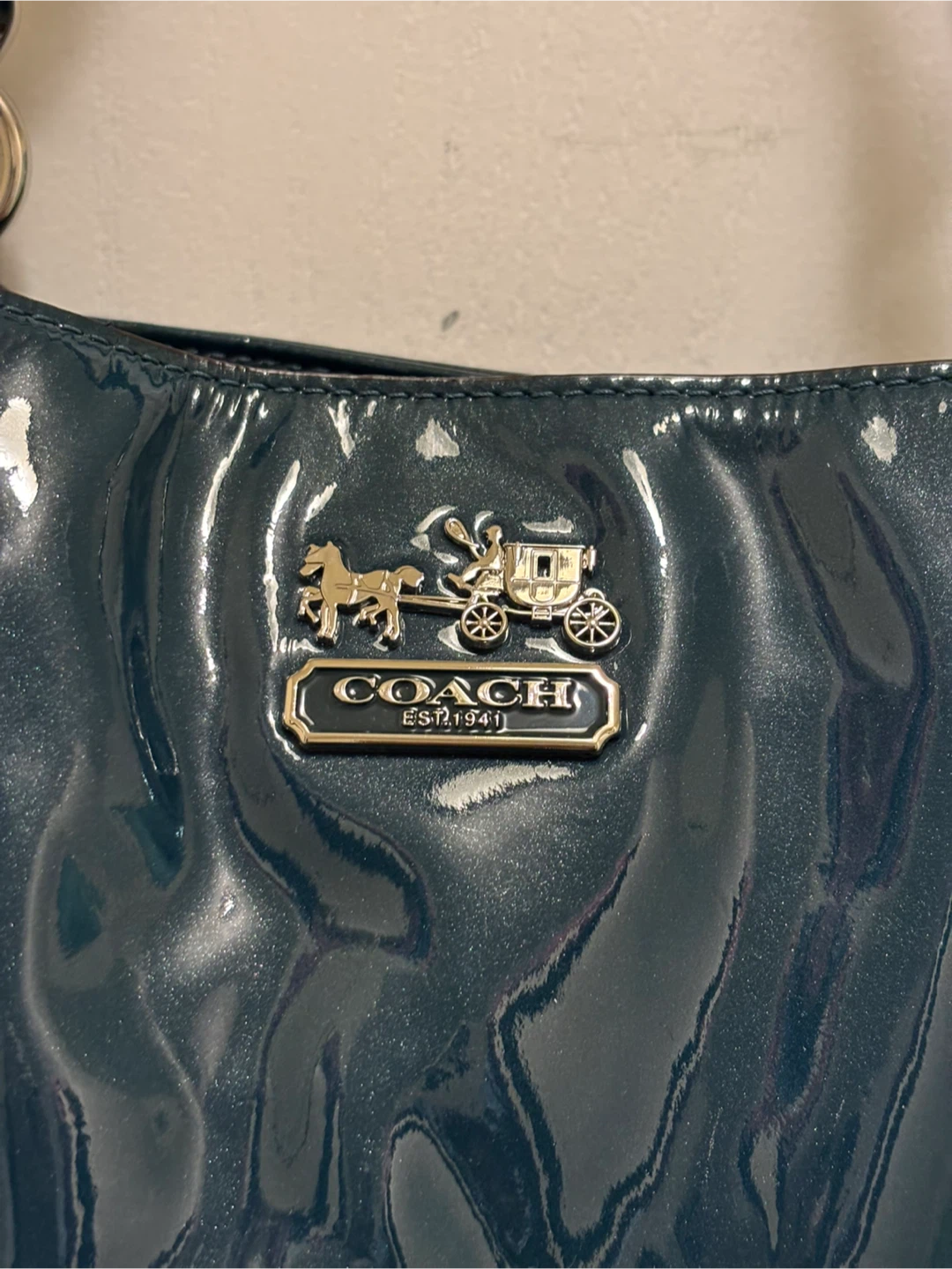 Coach Chelsea Hunter Green Patent Leather Tote Bag - photo 3