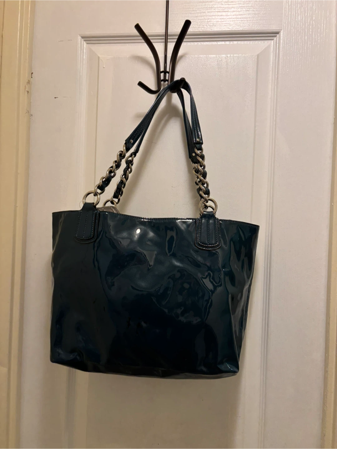Coach Chelsea Hunter Green Patent Leather Tote Bag - photo 4
