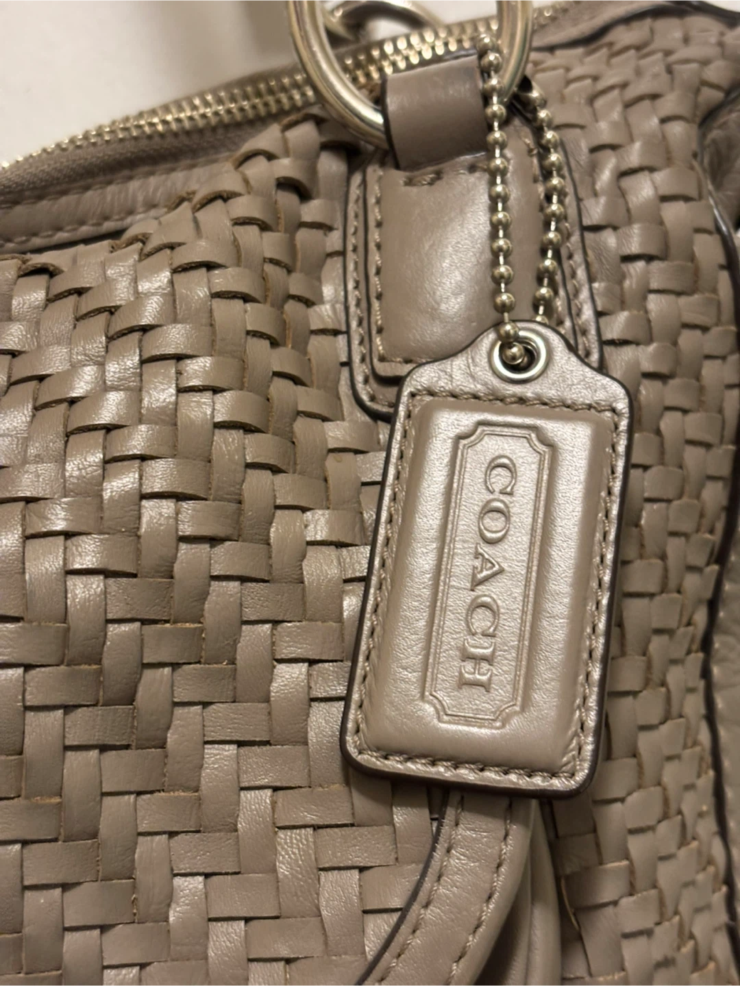 COACH Kristin Woven Leather Round Satchel - photo 3