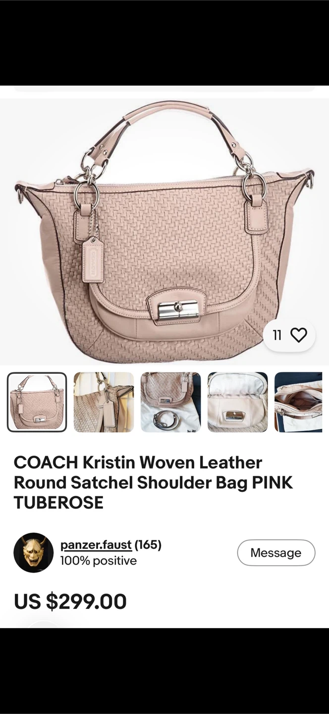 COACH Kristin Woven Leather Round Satchel - photo 4