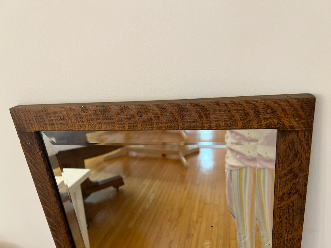 Vintage Oak Framed Mirror - photo 3