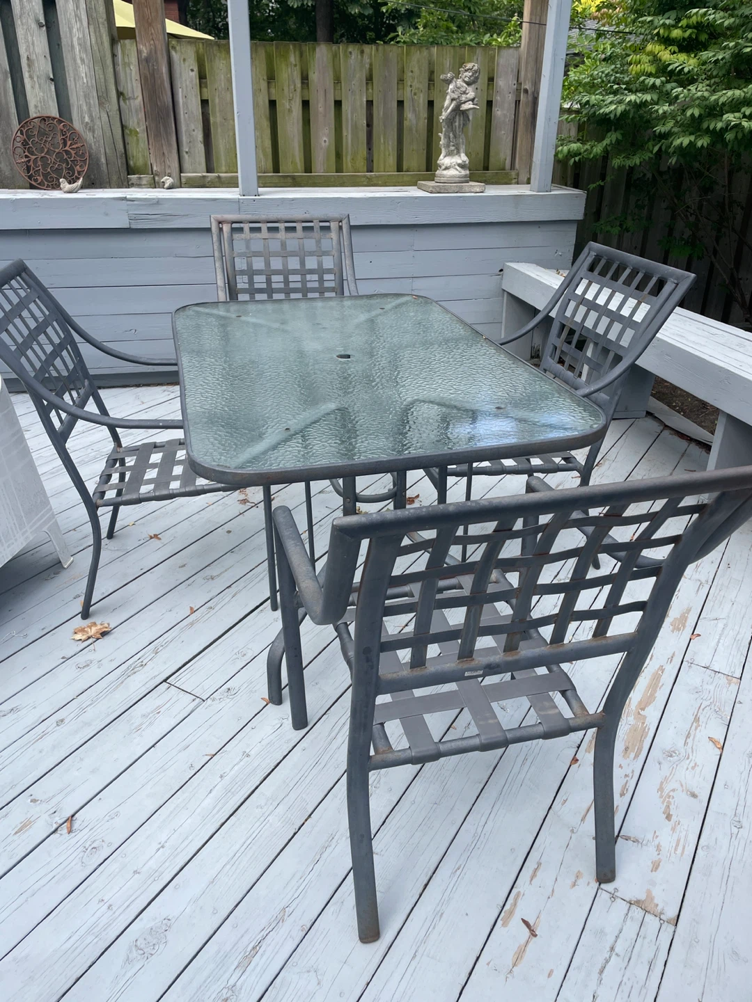 Outdoor Glass Top Dining Set