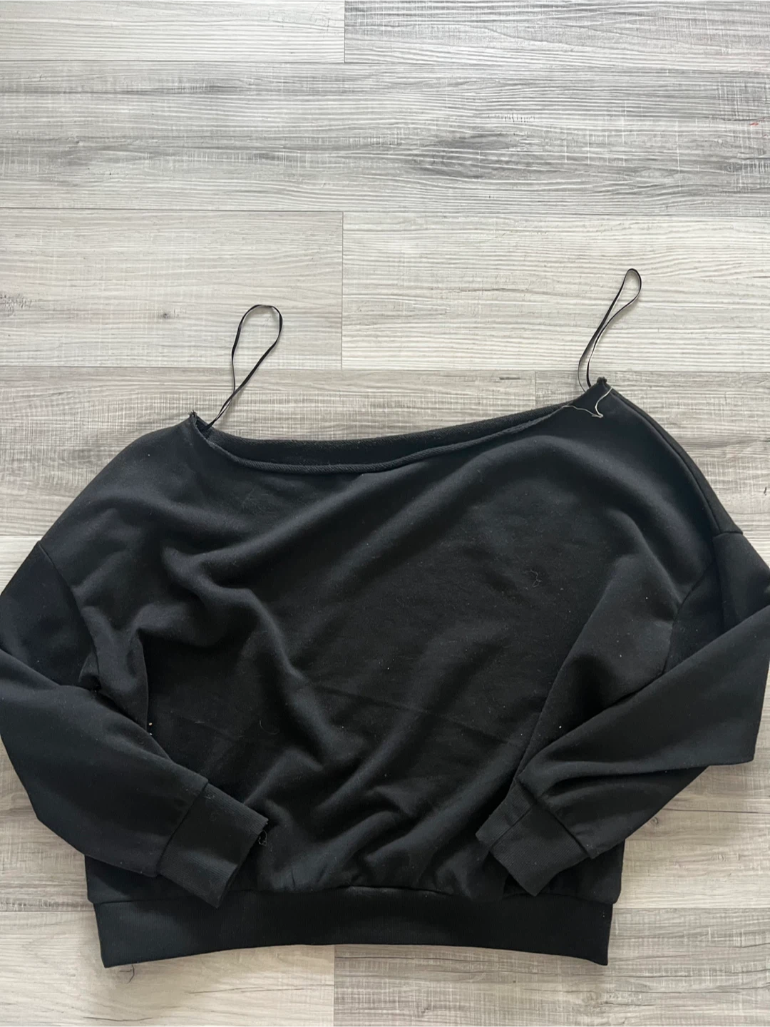 Black Off-the-Shoulder Sweatshirt