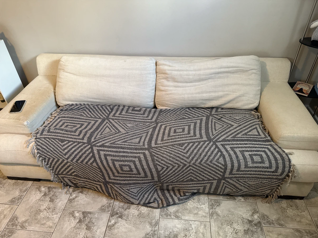 Beige Sofa with Removable Cushion Cover