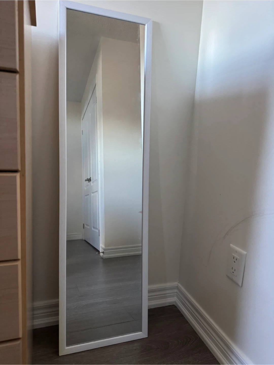 White Full-Length Floor Mirror