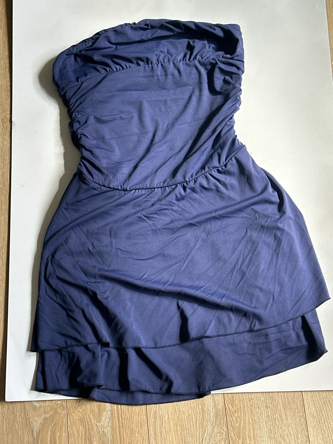 Navy Blue Strapless Dress