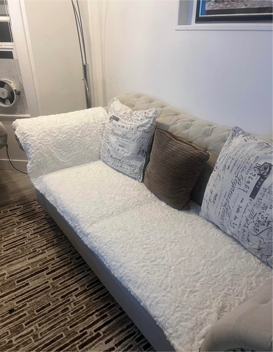 White Textured Couch Covers/Throws