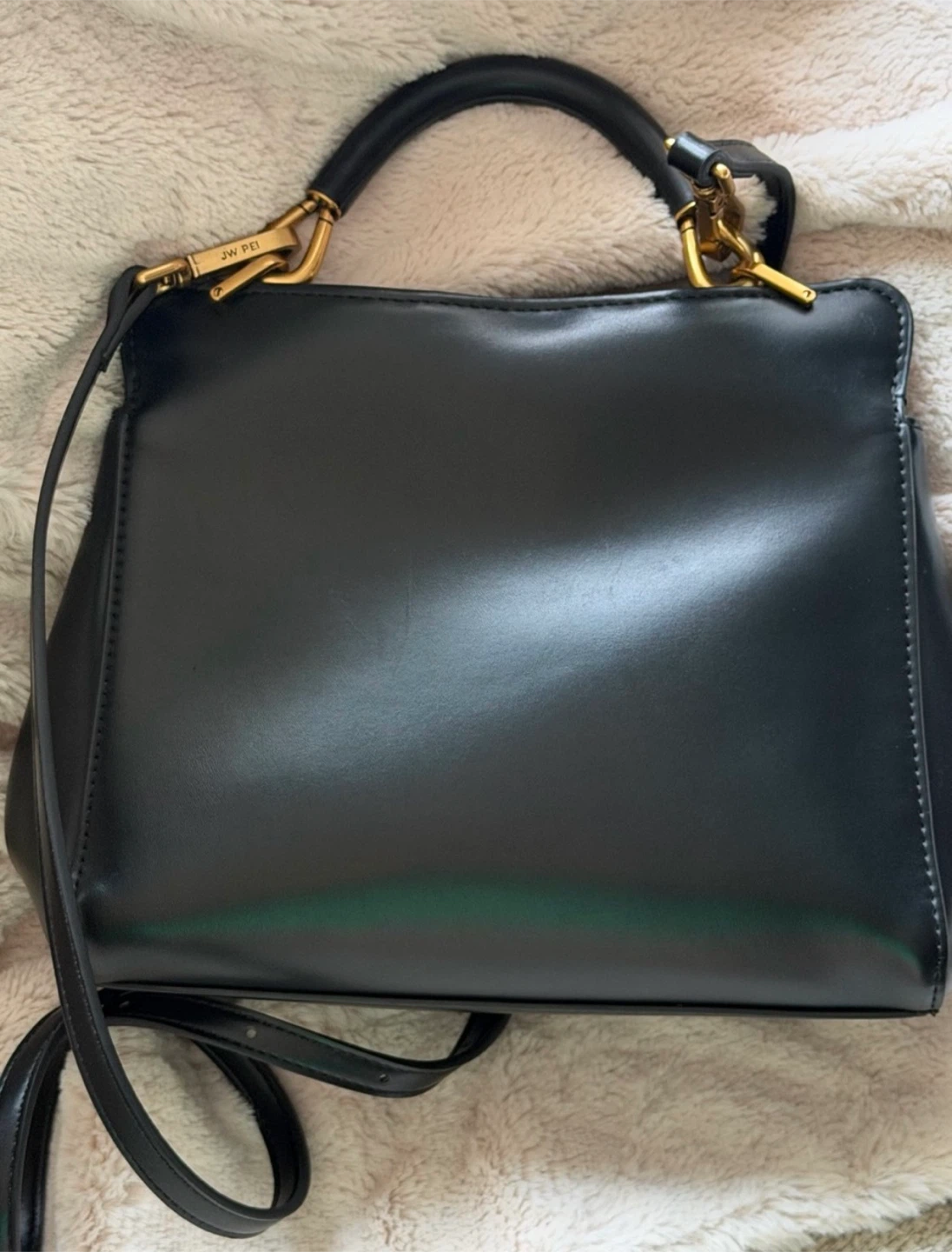 JW Pei Lucia Black Leather Top Handle Shoulder Bag - photo 5