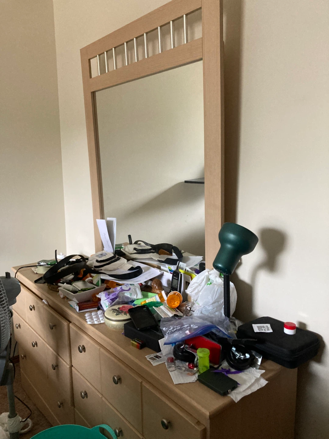 Light Wood Dresser with Mirror plus bedside drawers - photo 3
