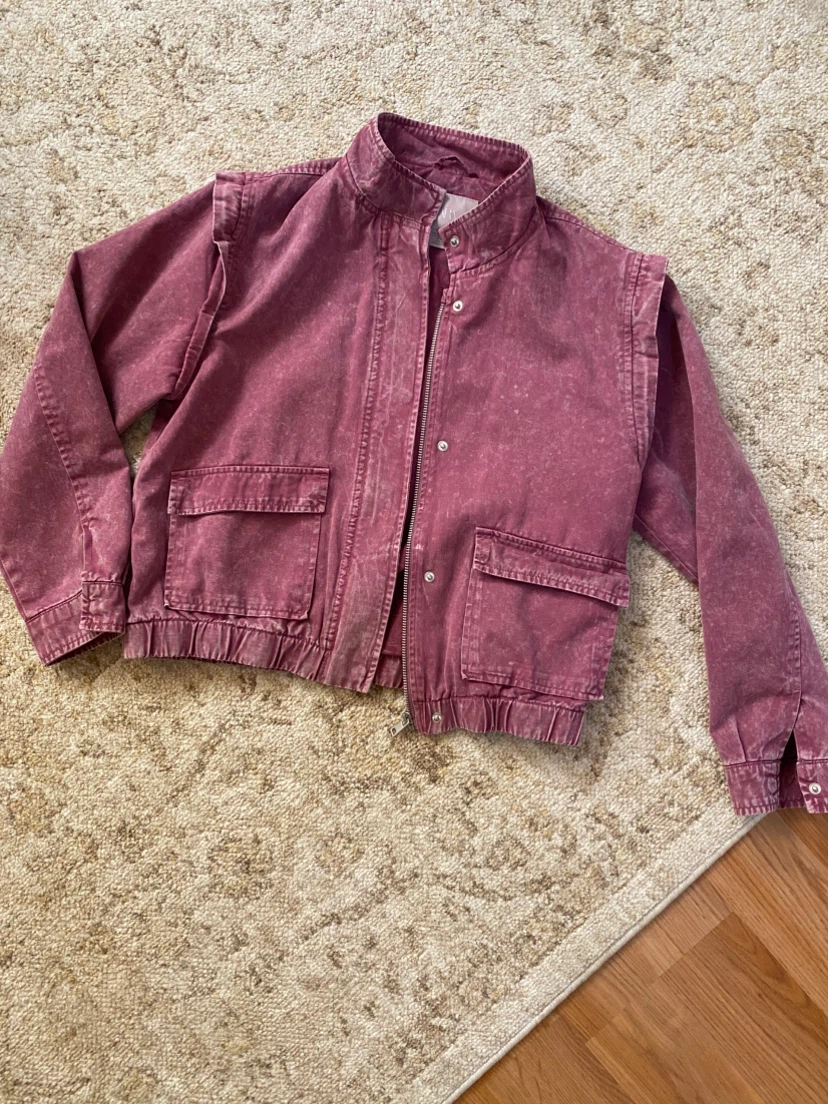 Zara Washed Pink Utility Jacket