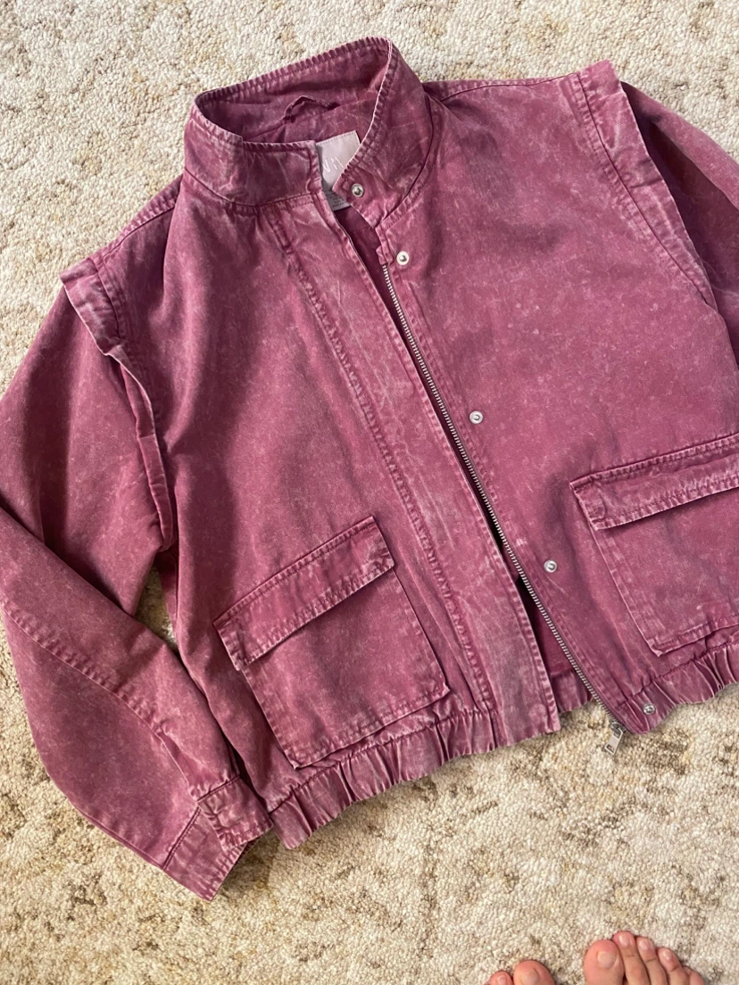 Zara Washed Pink Utility Jacket - photo 2