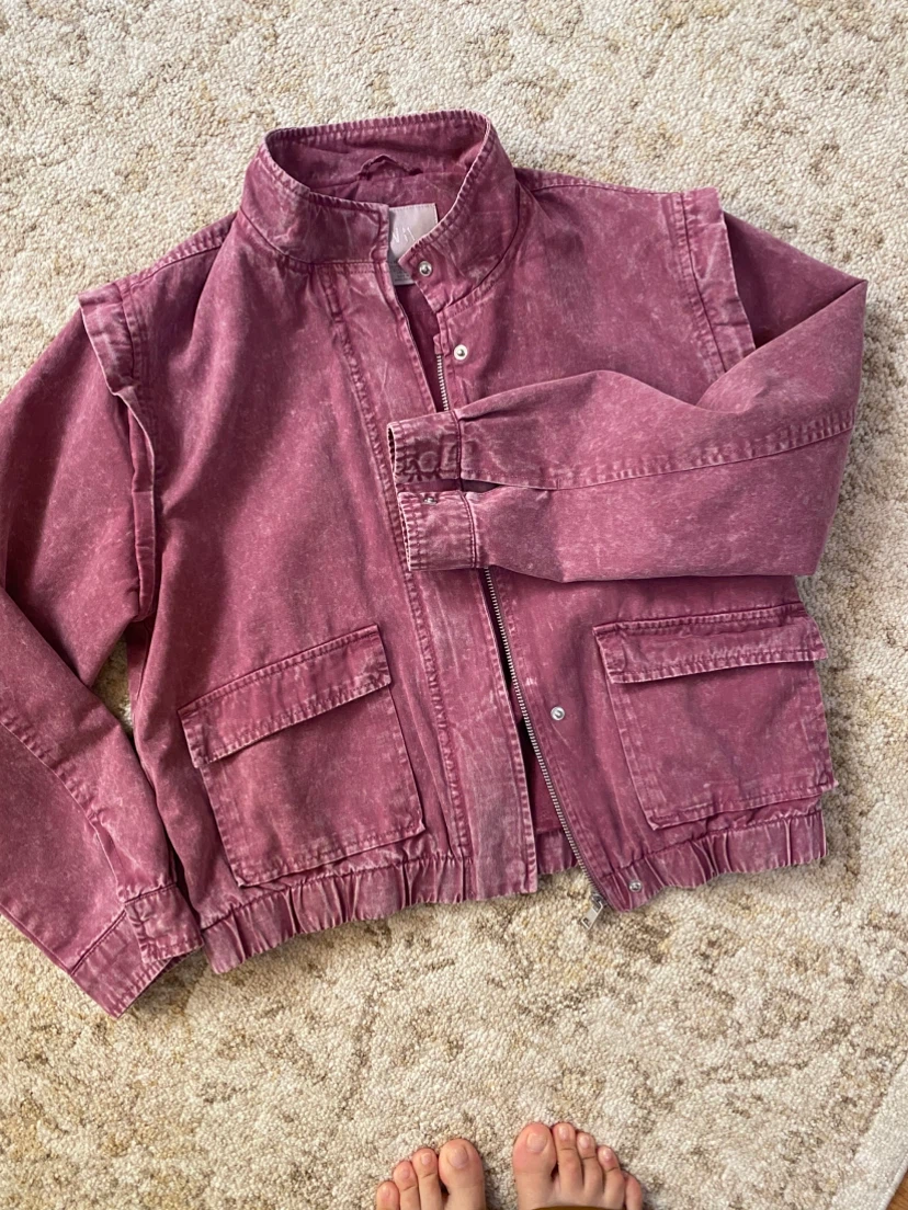 Zara Washed Pink Utility Jacket - photo 3