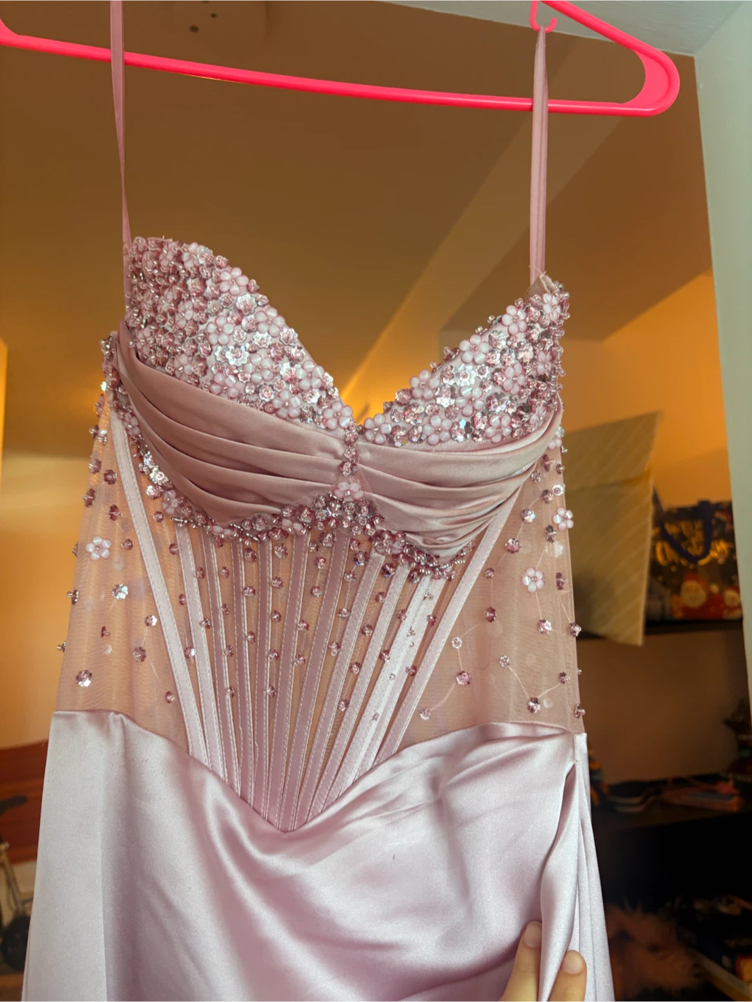 Dusty Rose Corset Prom dress - photo 2