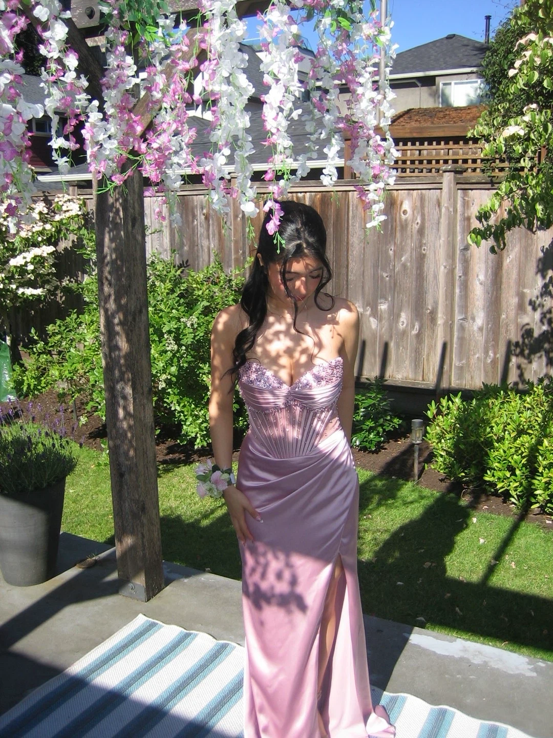 Dusty Rose Corset Prom dress
