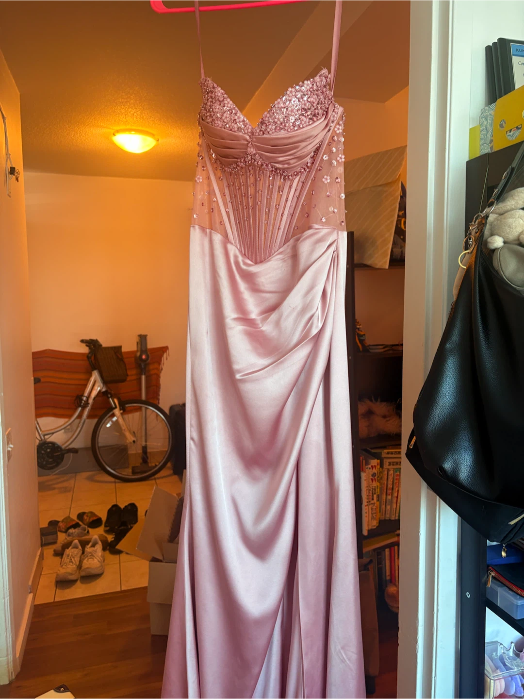 Dusty Rose Corset Prom dress - photo 4