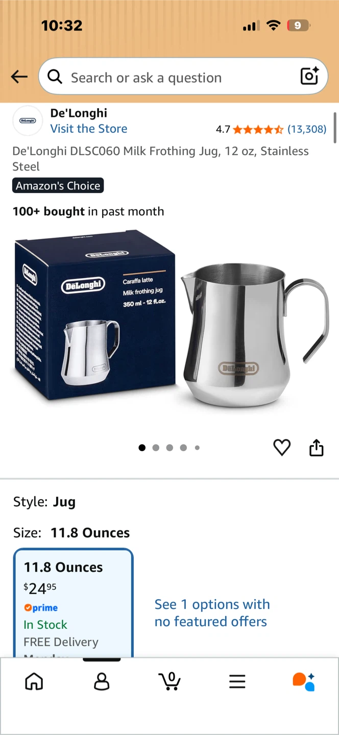 De'Longhi Milk Frothing Jug - photo 2