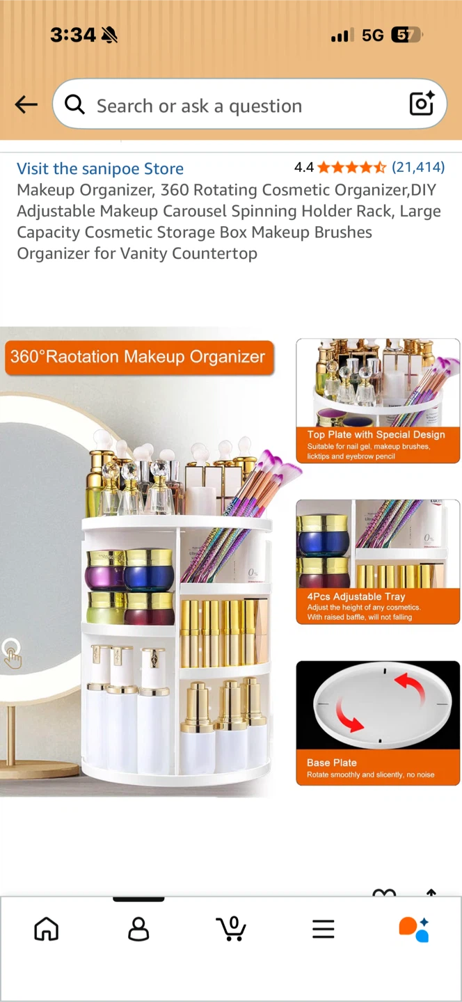 360 Rotating Organizer -White