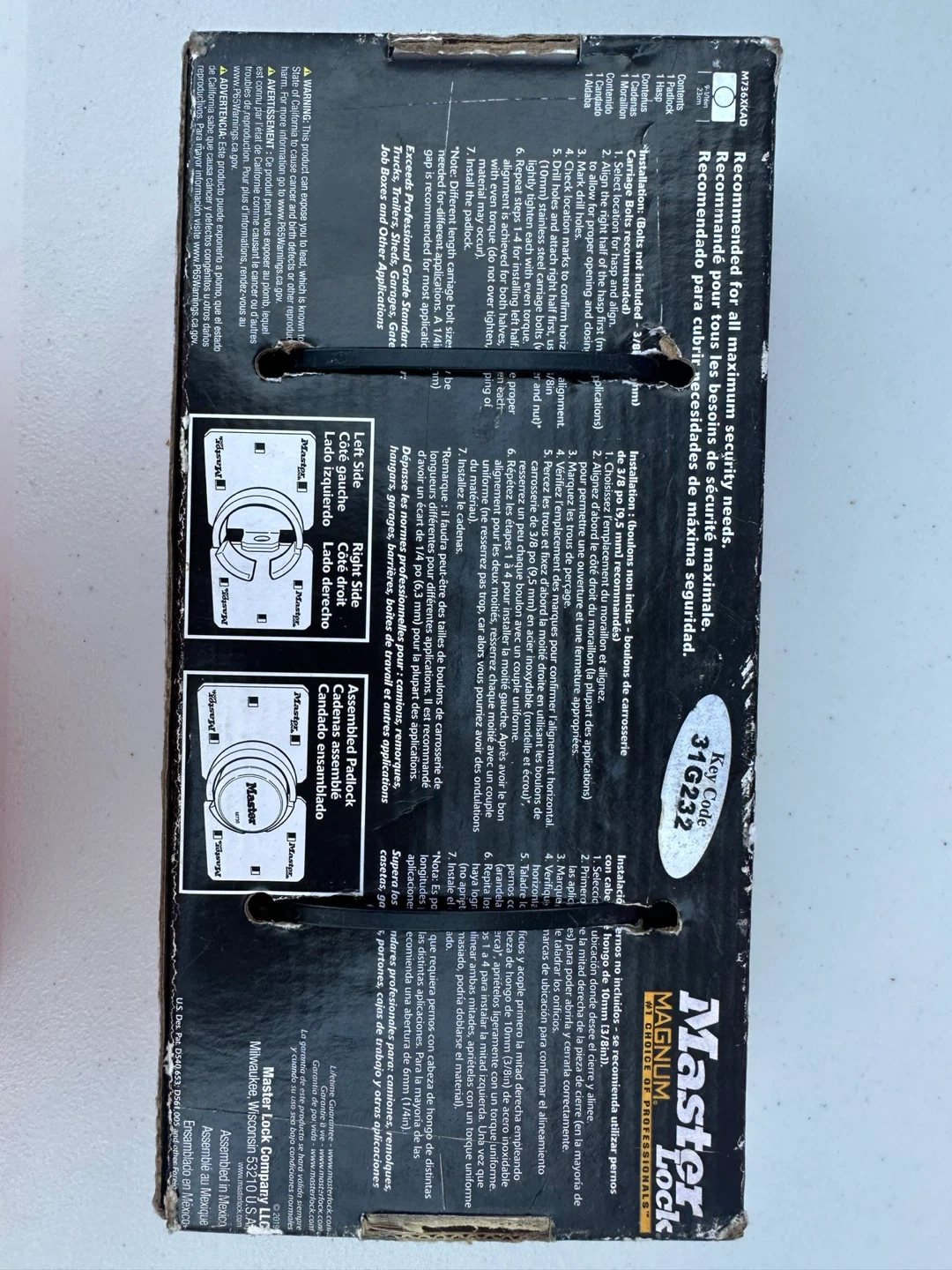 Master Lock Magnum M736XKAD Padlock and Hasp - photo 2
