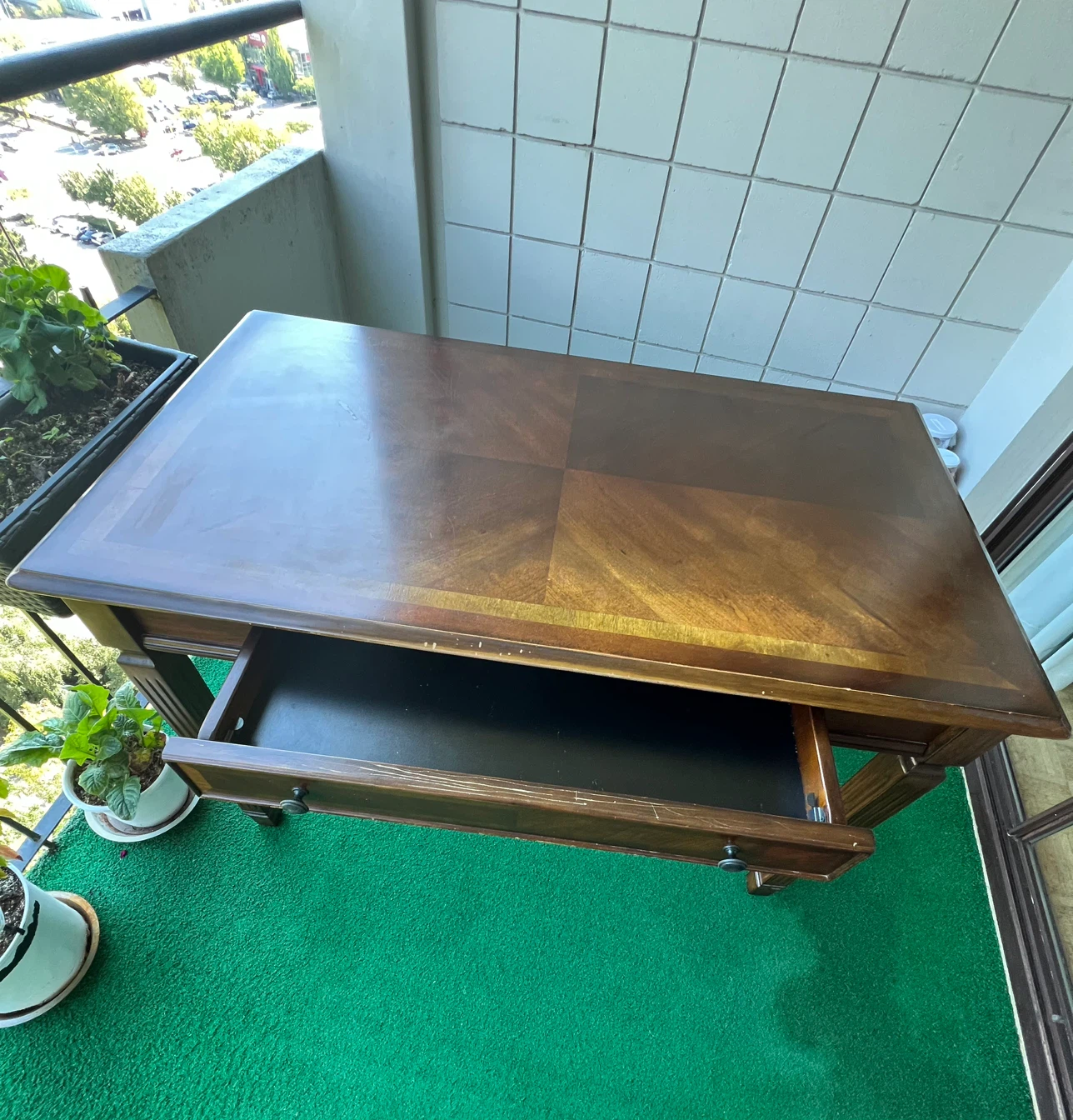 Wooden Writing Desk with Drawer - photo 4