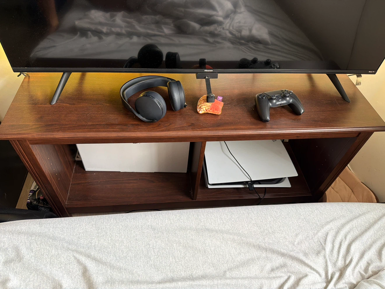 Dark Brown TV Stand with Storage