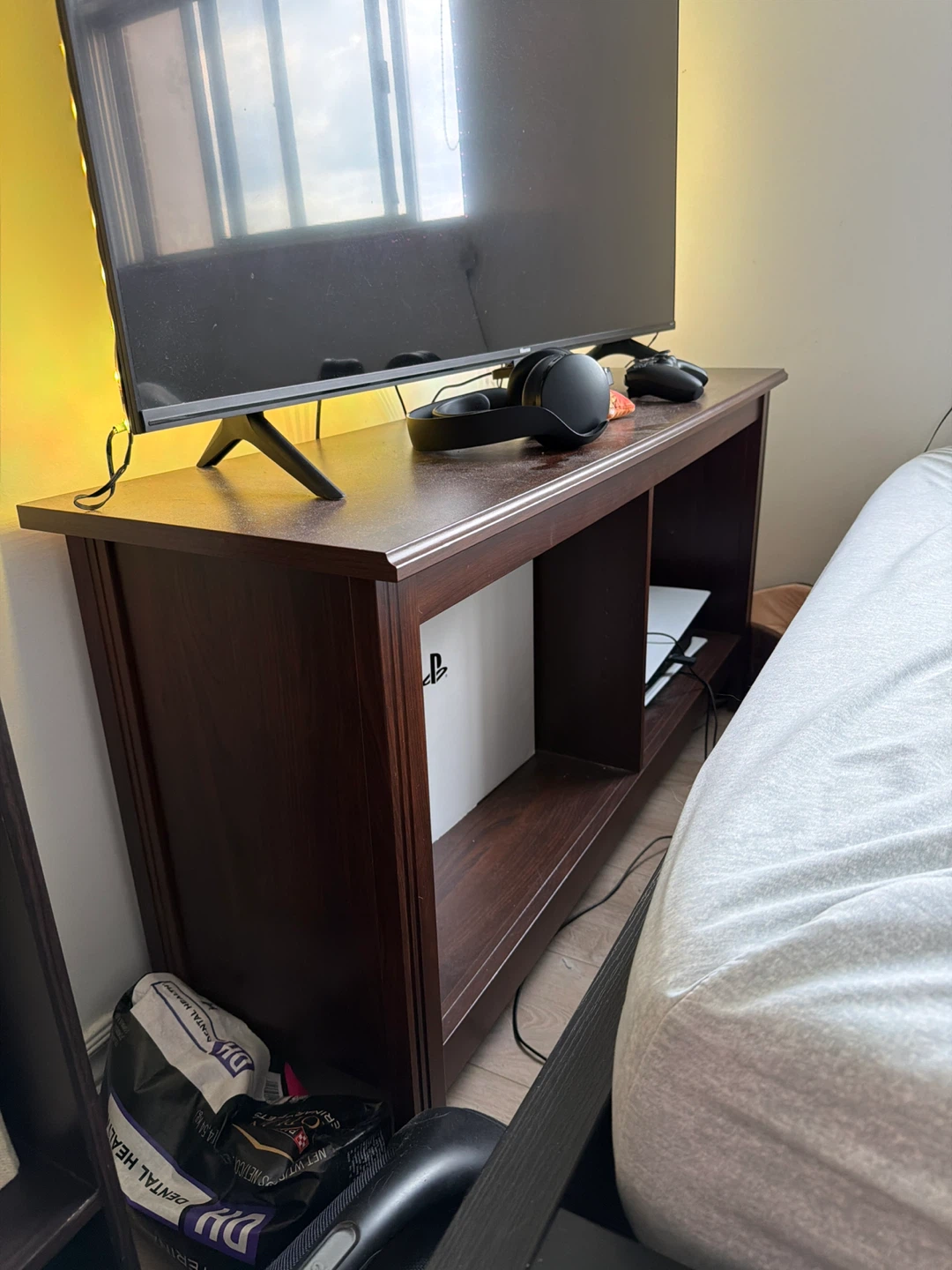 Dark Brown TV Stand with Storage - photo 2