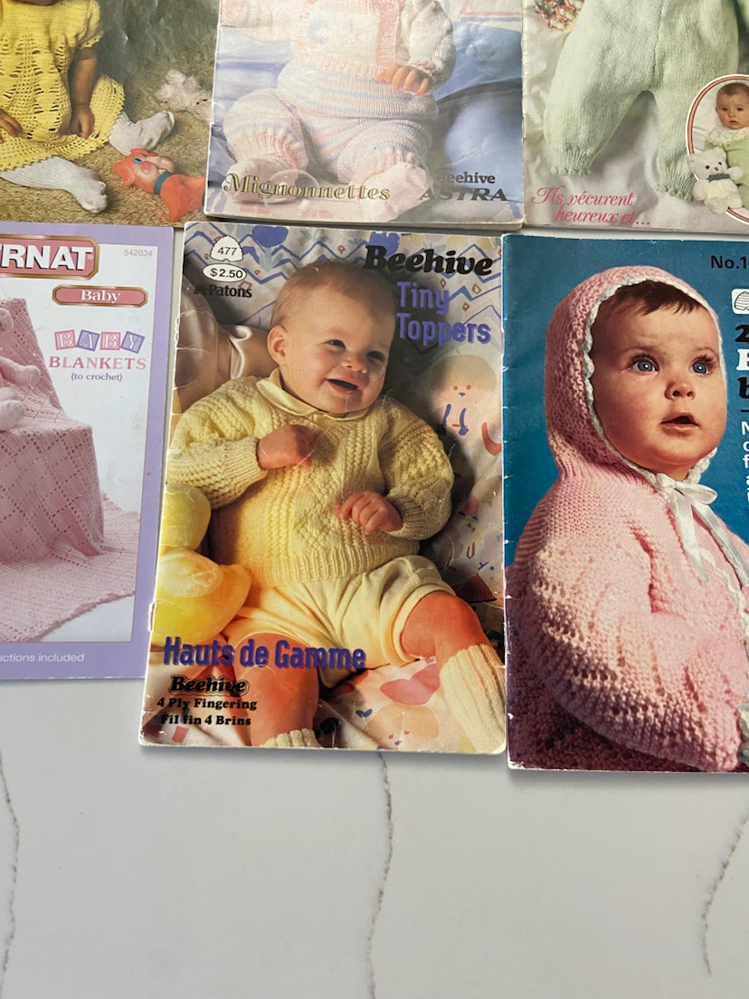 Collection of Vintage Patons and Bernat Baby Pattern Books