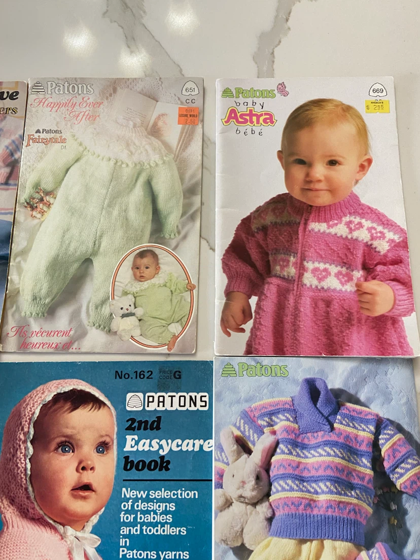 Collection of Vintage Patons and Bernat Baby Pattern Books - photo 3