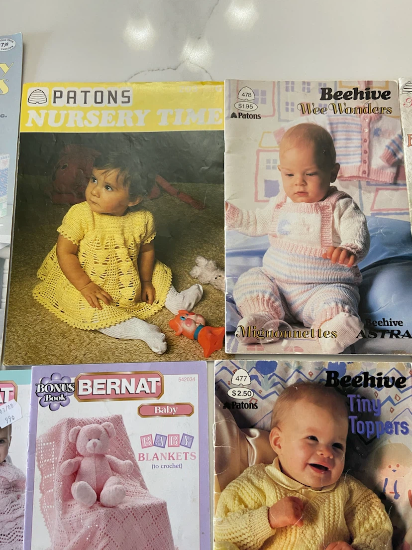 Collection of Vintage Patons and Bernat Baby Pattern Books - photo 4
