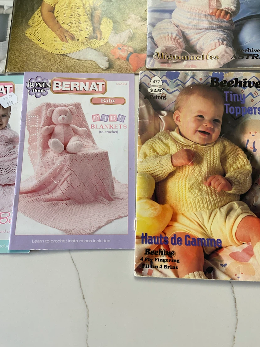 Collection of Vintage Patons and Bernat Baby Pattern Books - photo 5