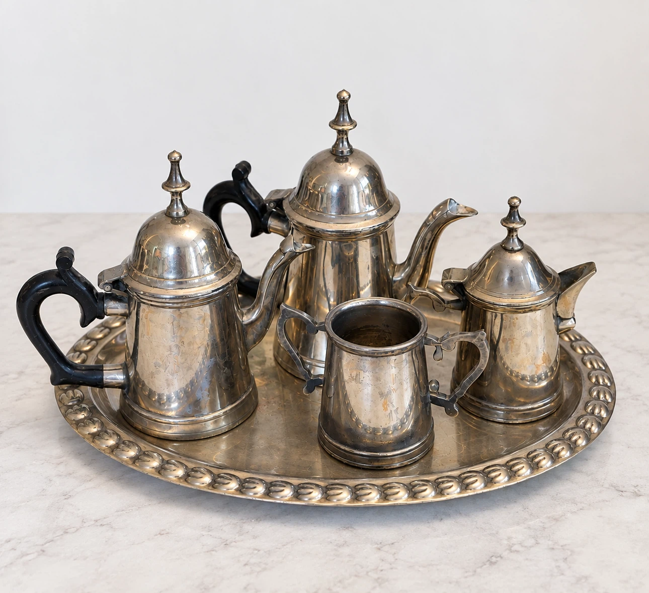 Vintage Silver Plated Tea Set with Tray