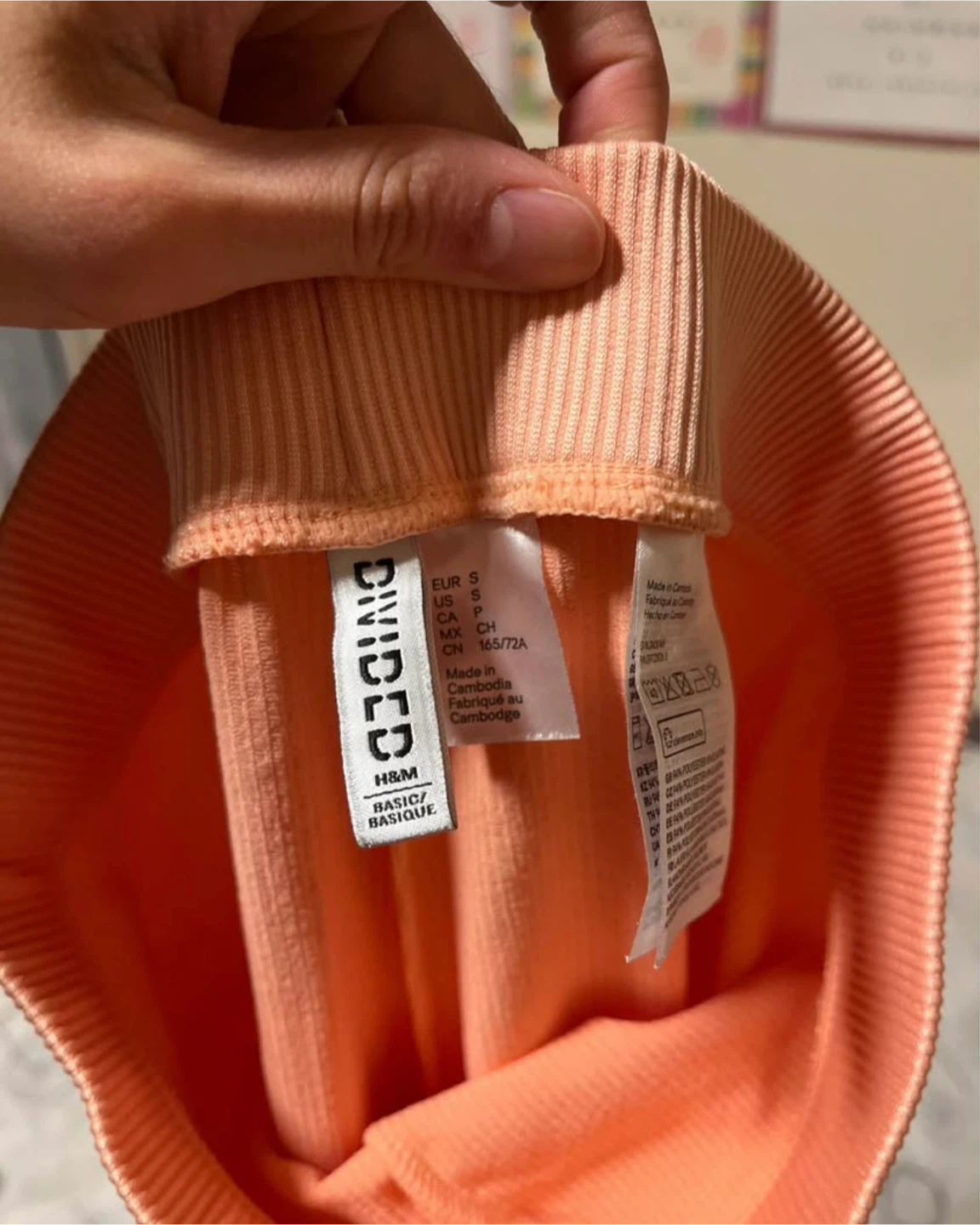 H&M Divided Ribbed Biker Shorts Peach Size S - photo 2