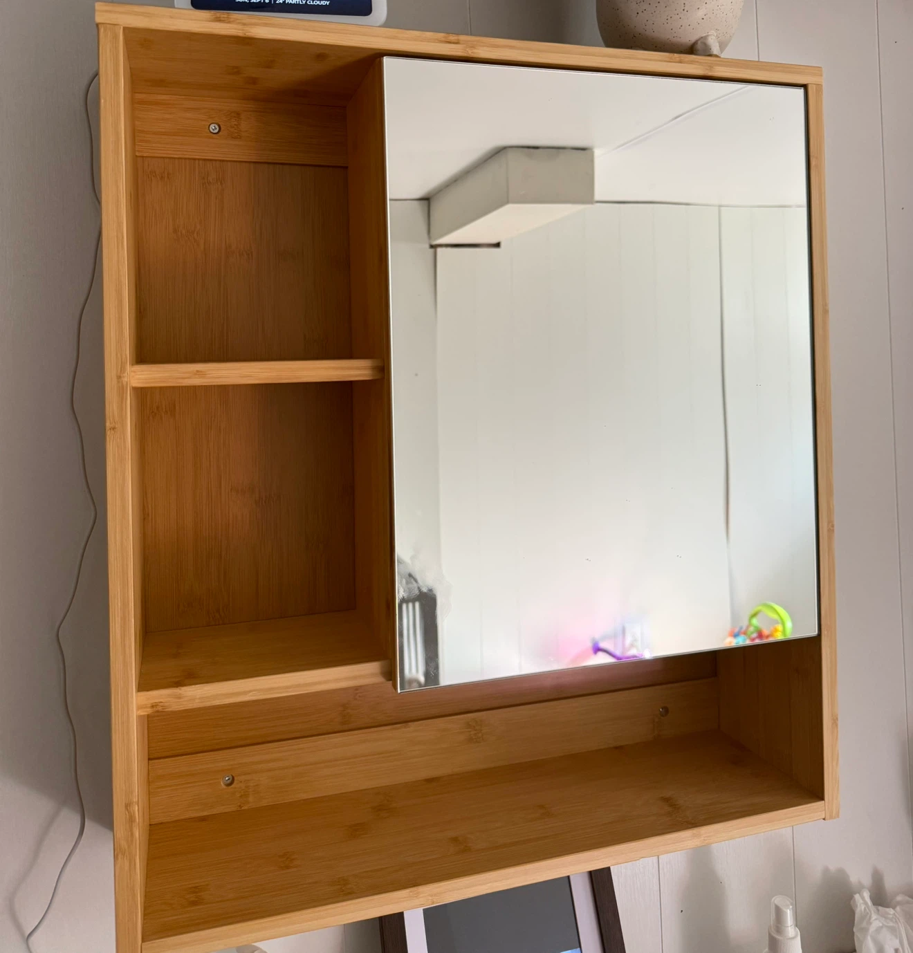 Bamboo Bathroom Wall Cabinet with Mirror