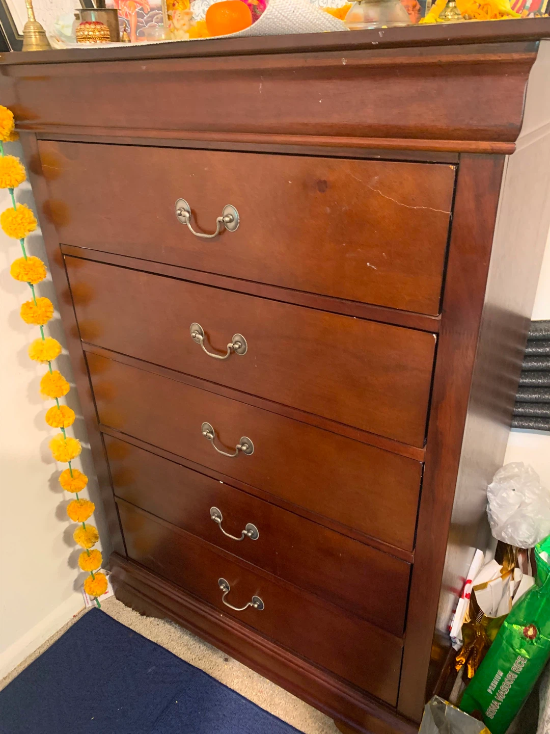 Five-Drawer Wooden Dresser