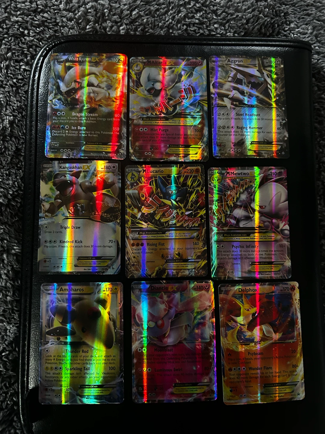 Collection of Pokemon EX, GX, and Mega Cards