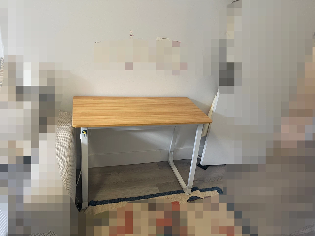 Wooden Top Desk with White Frame - photo 2
